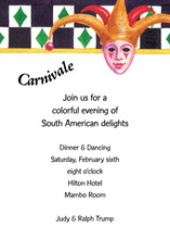 Joker Mask Carnivale Invitation