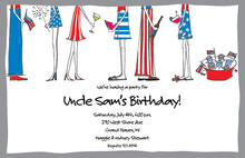 Patriotic Bucket Die-cut Invitations