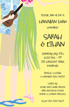 Hula Dancer Ocean Hawaii Invitations