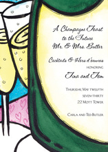 Aqua Champagne Celebrate Invitations