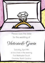Hot Diamond Pink Engagement Invitations