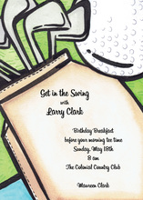 Golf Ball Theme Invitations