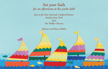 Abstract Sailing Sailboats Invitation