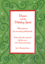 Festive Holiday Starshine Border Invitations