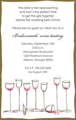 Wine Glasses Everywhere Purple Invitations