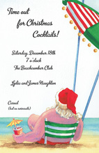 Relaxing Beach Santa Invitations