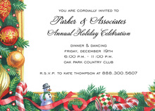 Modern Holiday Garland Window Invitations