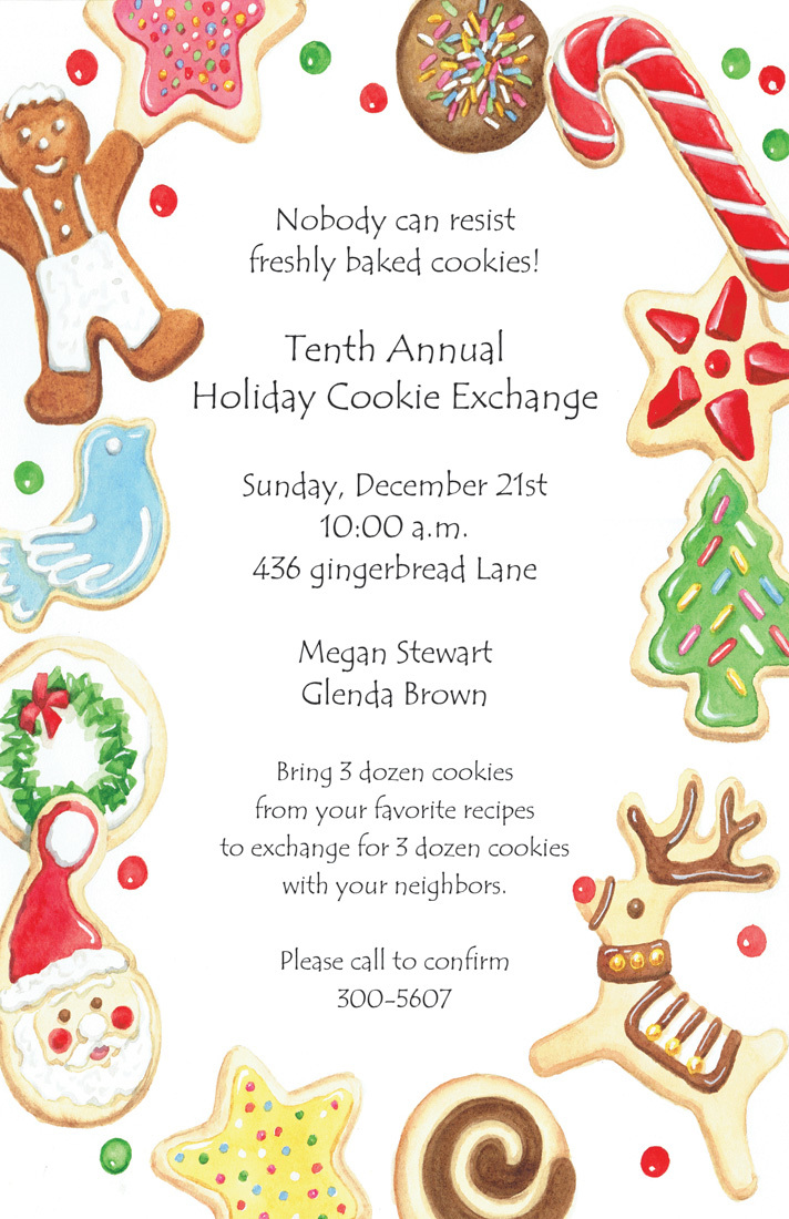 Holiday Cookies Border Invitations