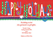 Fun Happy Holidays Text Invitation