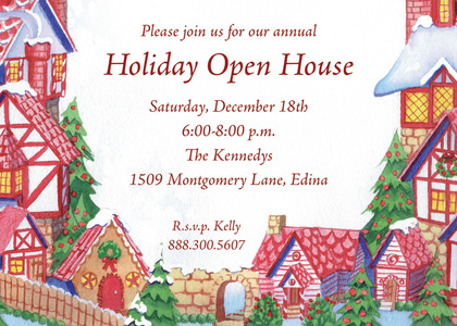 Country Village Holiday Invitations