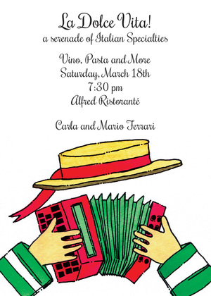 Italian Accordion Music Invitations