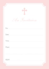 First Communion Pink Religious Fill-in Invitations