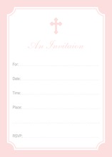 First Communion Pink Religious Fill-in Invitations