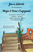 Traditional Boat Dock Watercolor Invitations