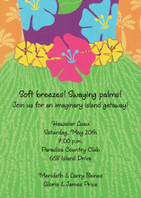 Floral Hawaiian Hula Girl Invitation