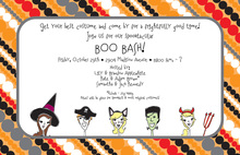 Halloween Treats In White Bag Invitation