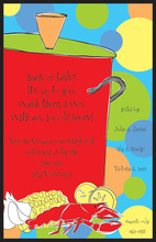 Blue Stripes Lobster Dinner Invitations