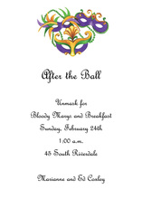 Feathers Mardi Gras Masks Invitation