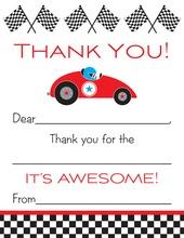 Awesome Racing Kids Kids Fill-in Thank You Cards