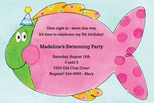 Pink Birthday Fish Invitations