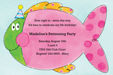 Pink Birthday Fish Invitations