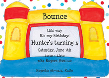 Blue Bounce Castle Invitations