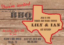 Red Barbecue Grill On Blue Plaid Invitations