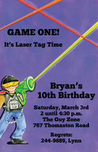 Playing Laser Game Invitation