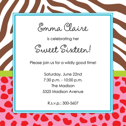 Classy Wild Mix Square Invitations