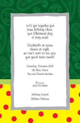 Purple Paisley Polka Dot Invitations