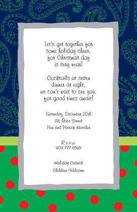 Glorious Brown Paisley Polka Dot Invite