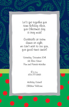 Navy Paisley Polka Dot Invitations