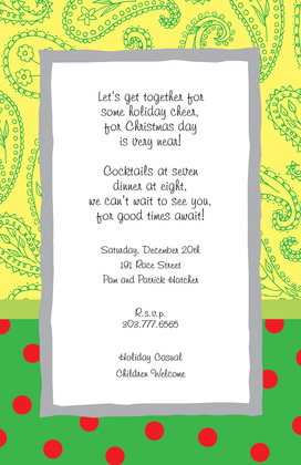 Purple Paisley Polka Dot Invitations