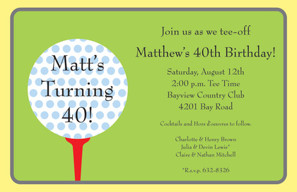 Golf Themed Tee Off Invitations