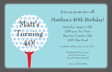 Polka Dots Golf Grey Invitations