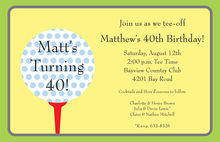 Polka Dots Golf Sky Yellow Invitations