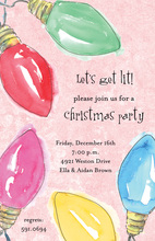 Christmas Lights Pink Texture Invitations