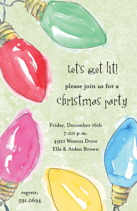 Christmas Lights Pink Texture Invitations