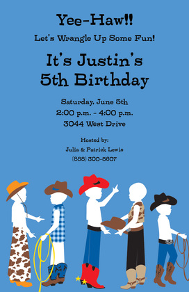 Kids Western Birthday Buckaroos Invites