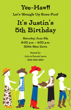 Kids Western Birthday Buckaroos Invites