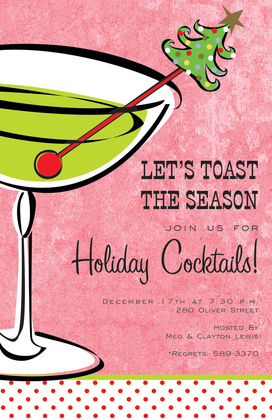 Cocktail Flair Martini Green Invitations