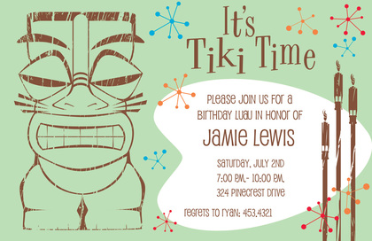 Classic Hawaiian Tiki Time Invitations