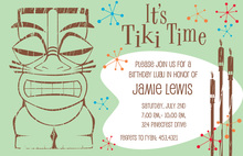 Sage Hawaiian Tiki Time Invitations