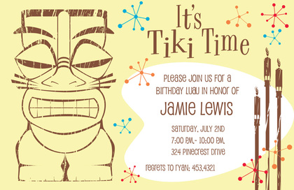 Classic Hawaiian Tiki Time Invitations