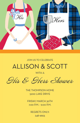 Simple Grill Modern Couple Invitations