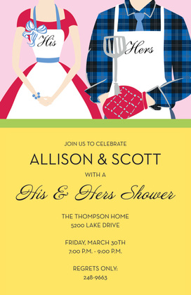 Simple Grill Modern Couple Invitations