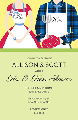 Simple Grill Modern Couple Invitations