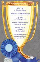 Winning Golden Trophy Grey Invitations