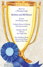 Winning Golden Trophy Khaki Invitations