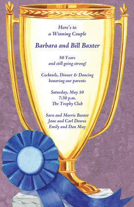 Winning Golden Trophy Khaki Invitations